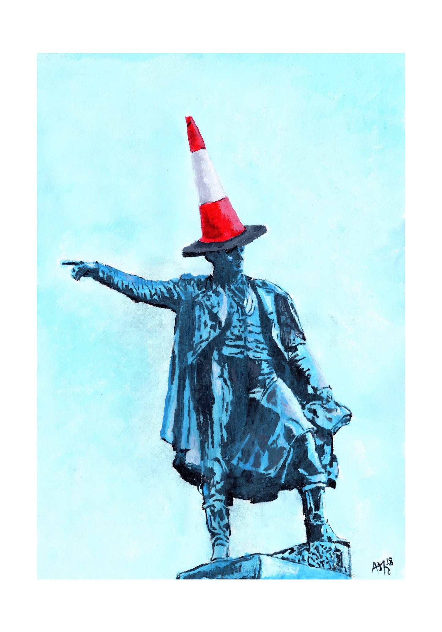 Thomas Waghorn Chatham Medway Icon With Cone On His Head Signed Print (various sizes)