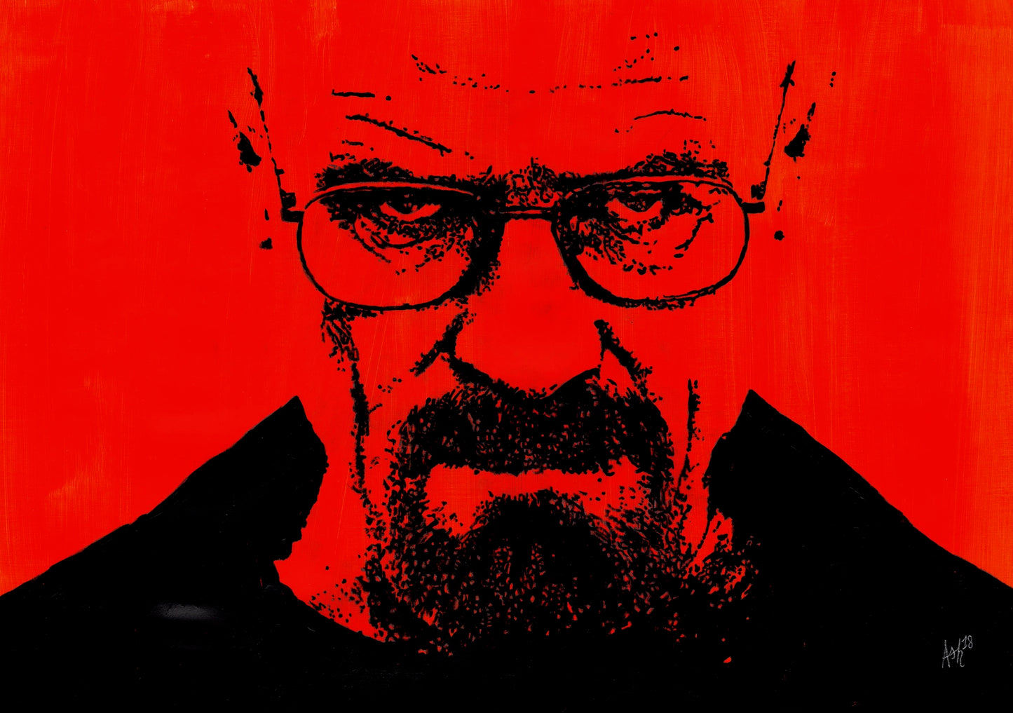 Original Painting of Bryan Cranston Walter White Breaking Bad (unframed)
