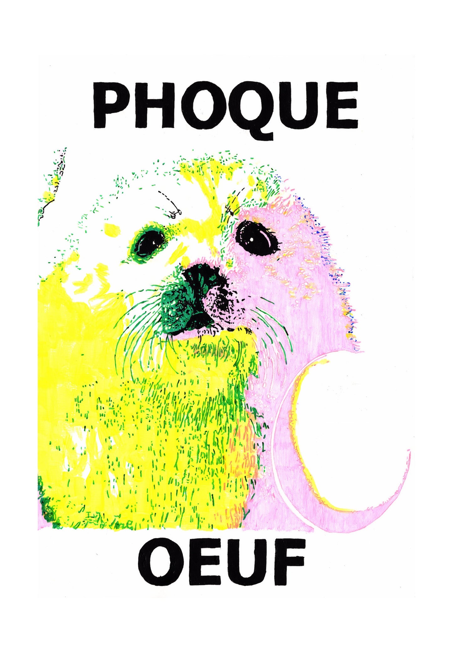 French Seal (Phoque) and Egg (Oeuf) Signed Print (various sizes)