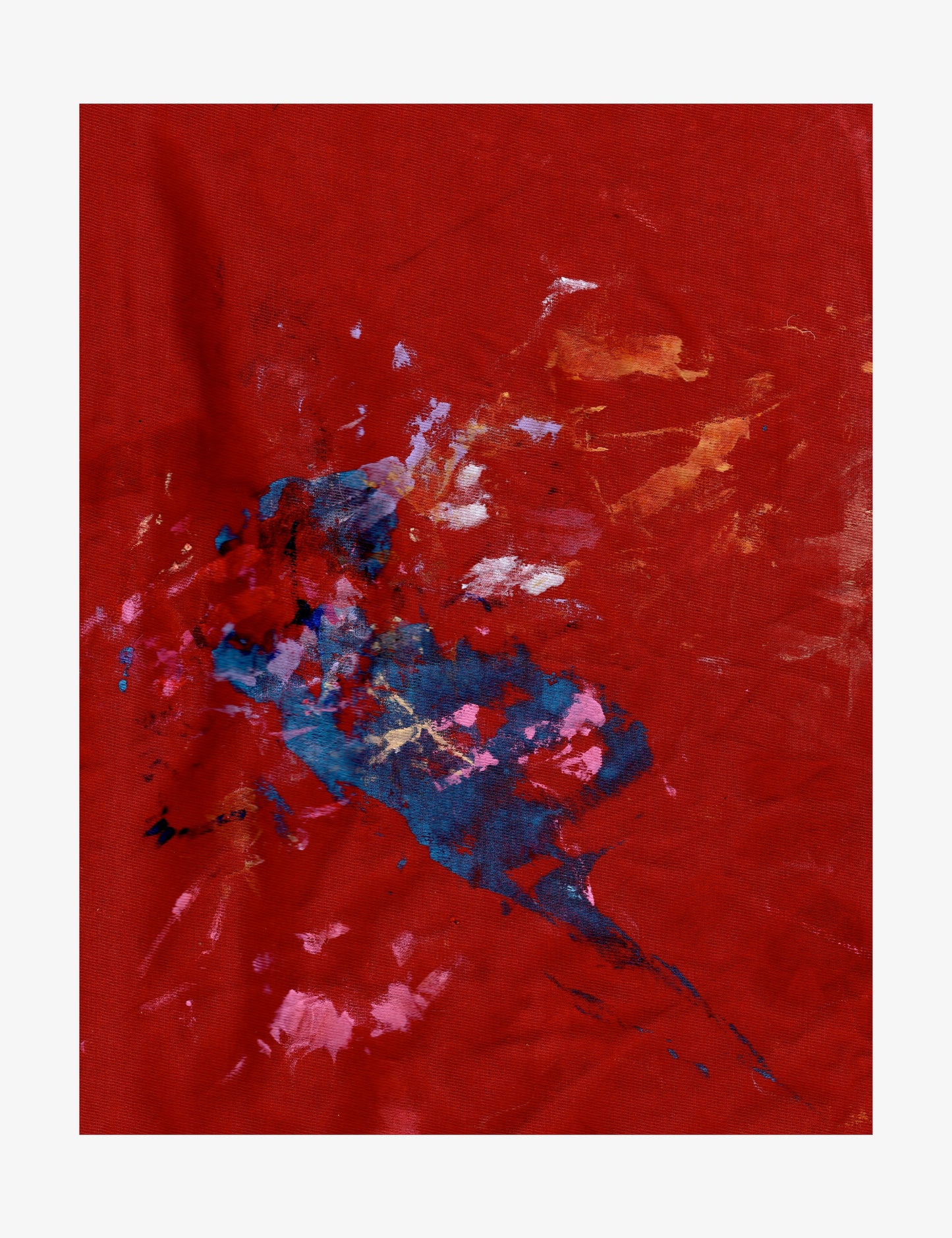 Visage Bleu Abstract Signed Print