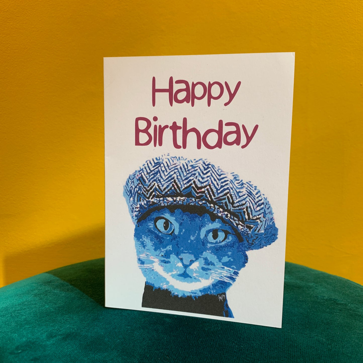 Cat In Hat Birthday Card: 13 x 18cm