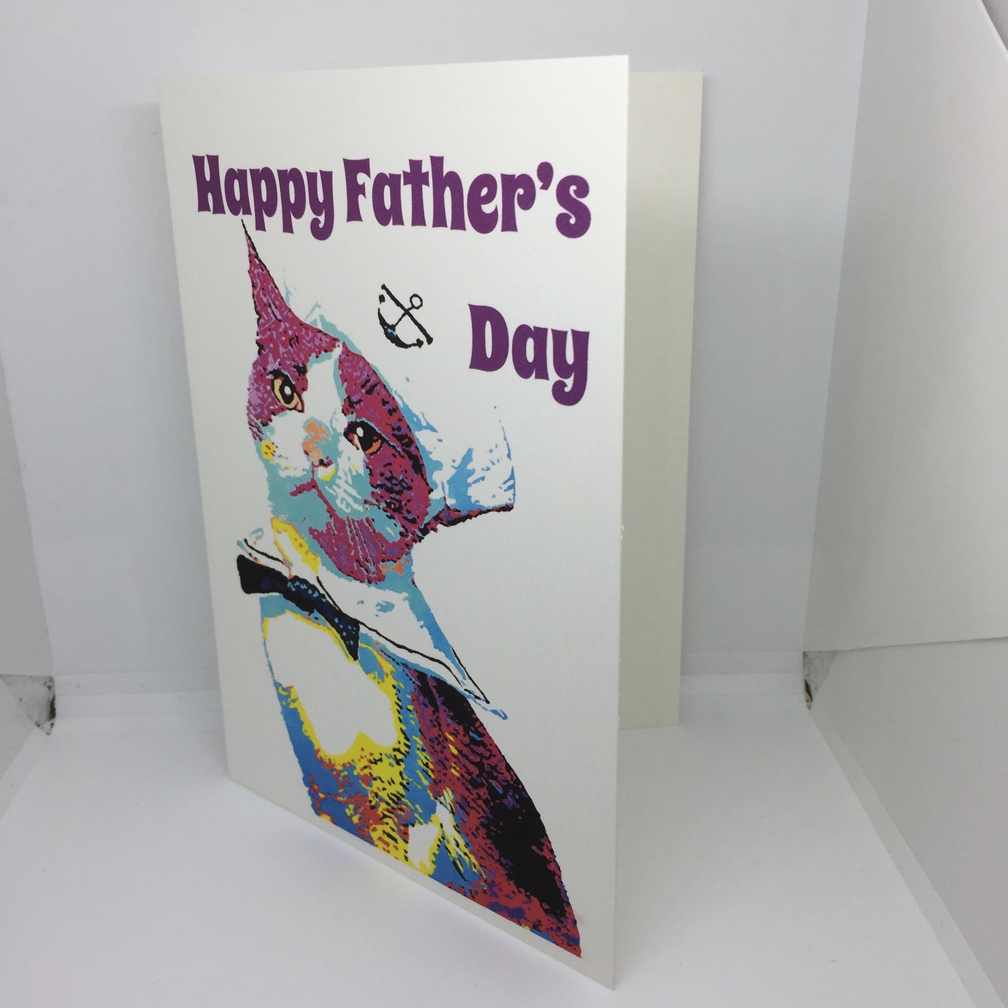 Father's Day Sailor Cat Card: 13 x 18cm