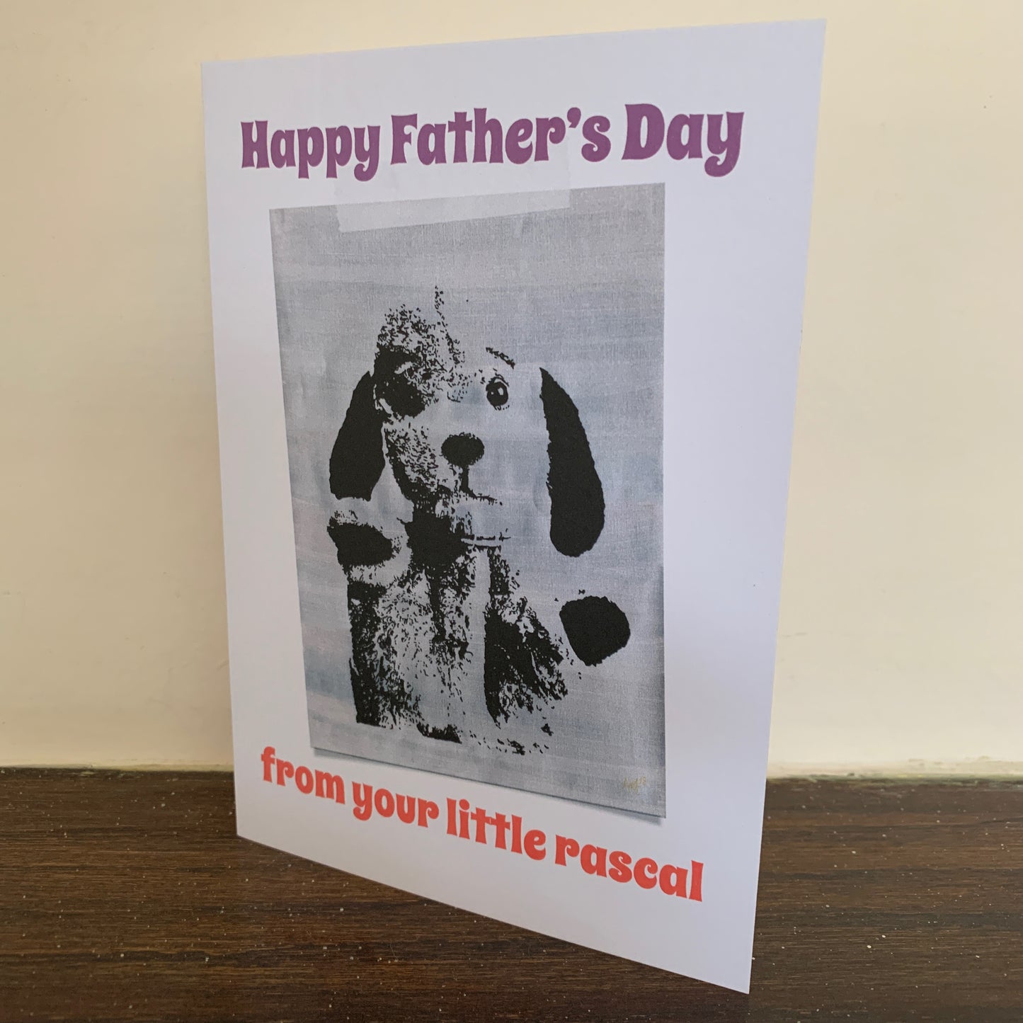 Father's Day Sweep Grey Card: 13 x 18cm