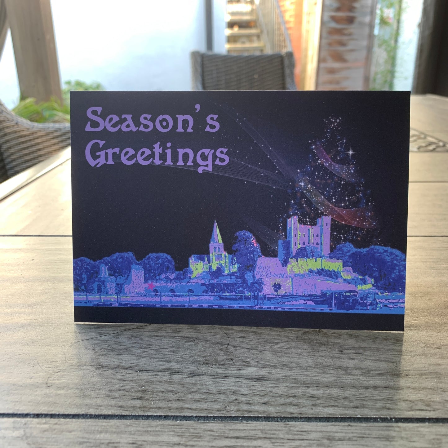 Rochester Skyline Christmas Card: 13 x 18cm