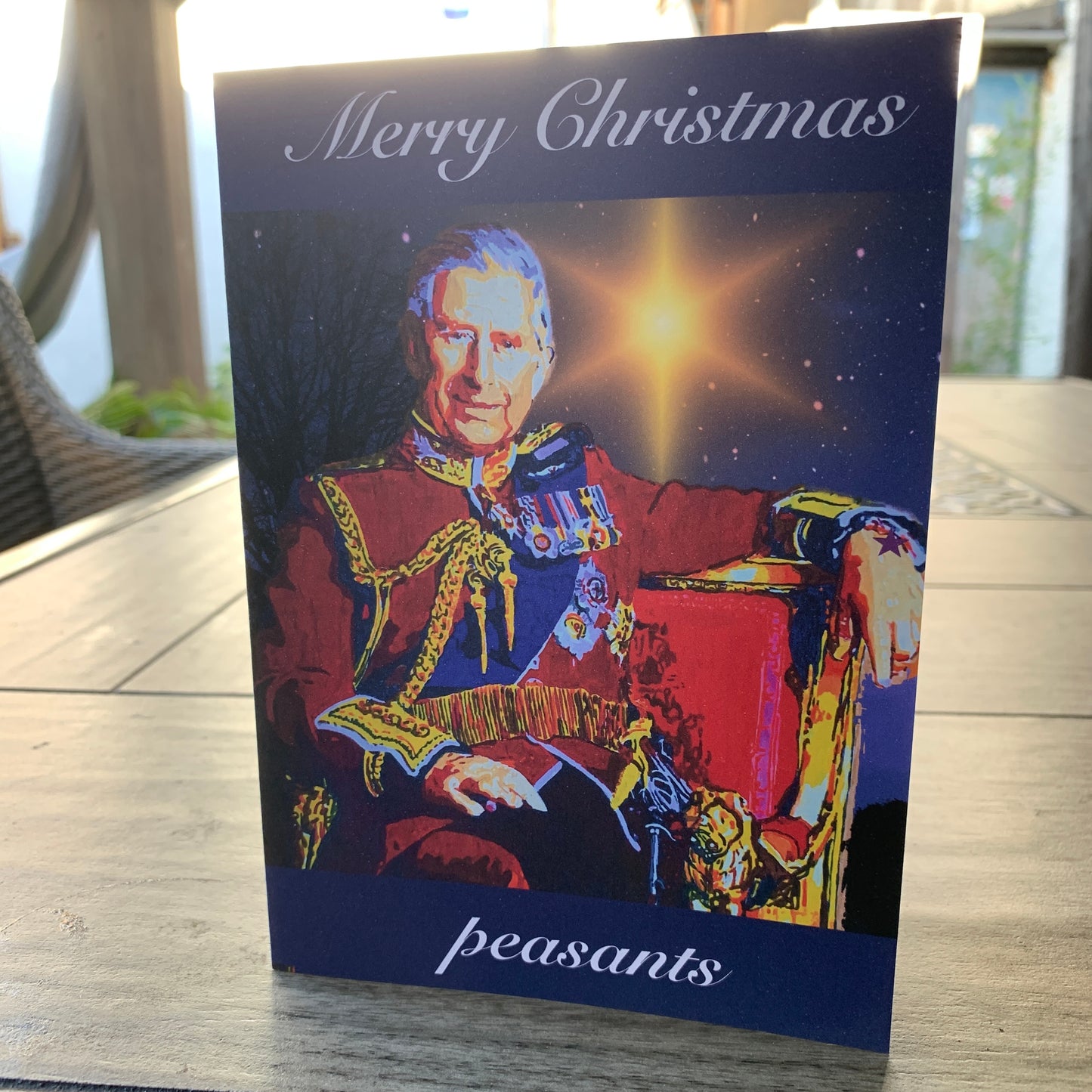 King Charles III Peasants Christmas Card: 13 x 18cm