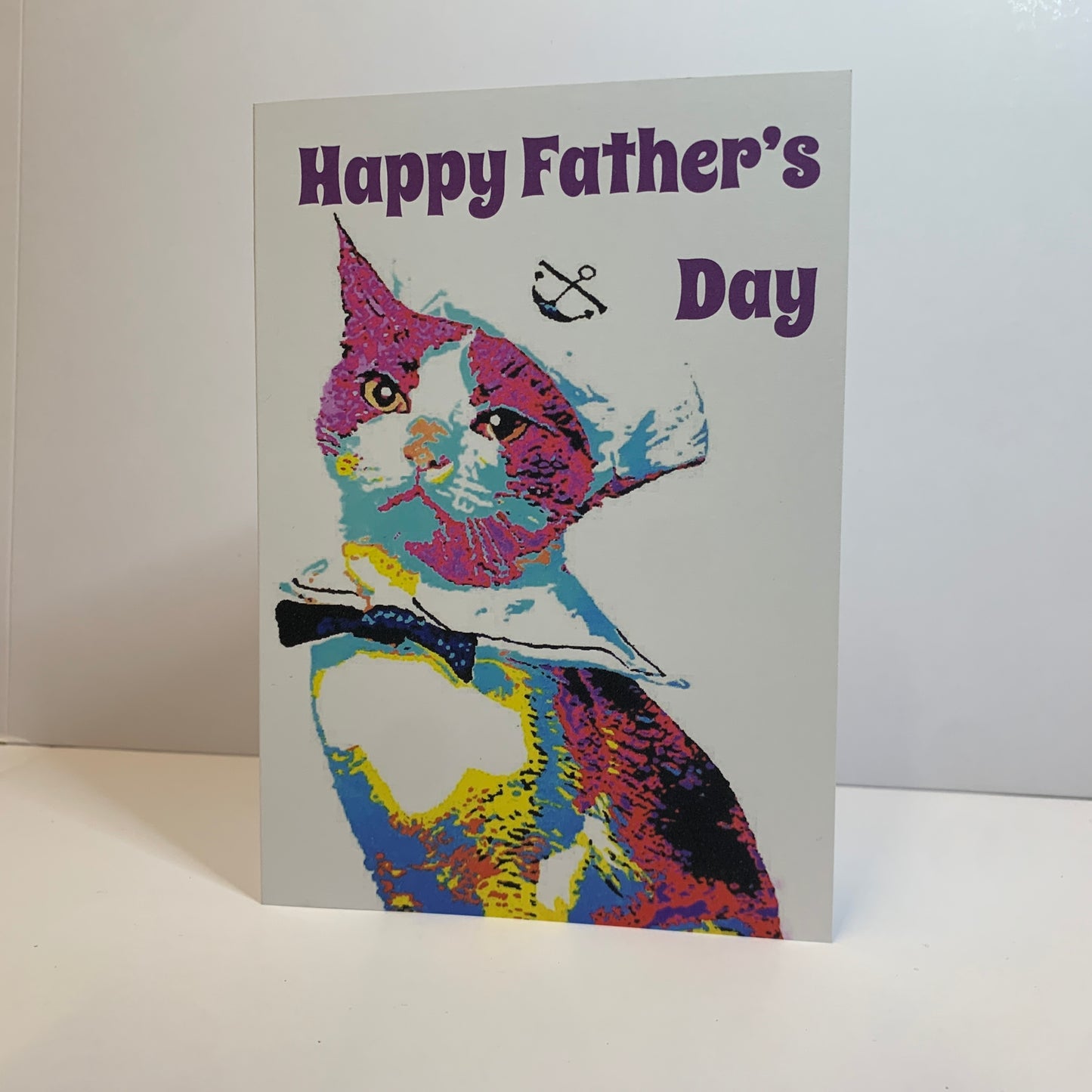 Father's Day Sailor Cat Card: 13 x 18cm