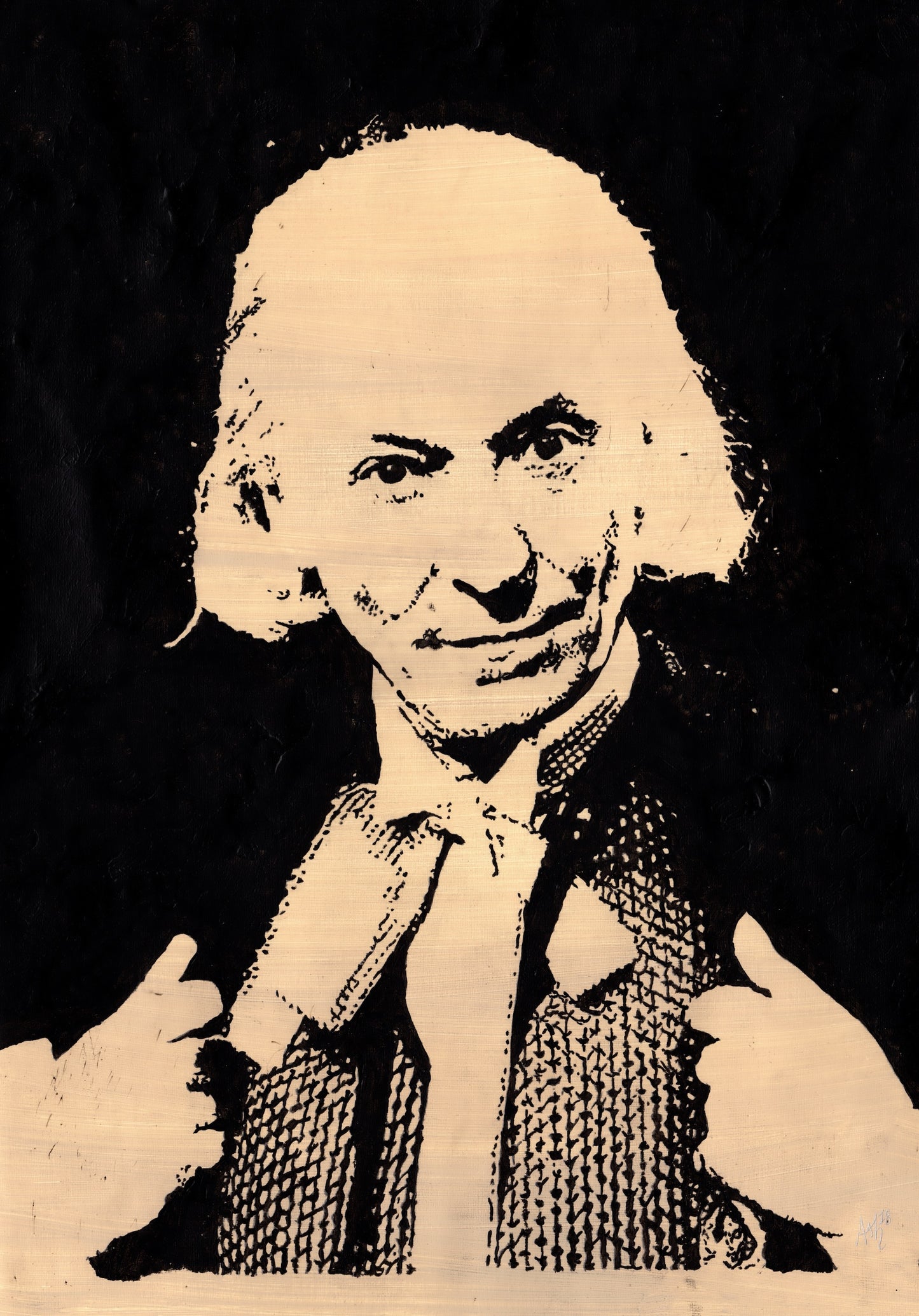 Original Painting of William Hartnell The First Doctor Who (unframed)