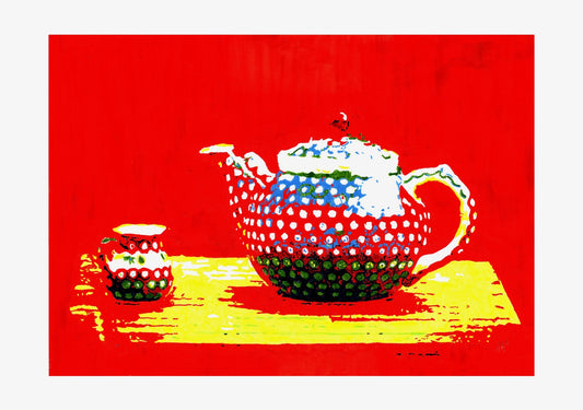 Bolesławiec Teapot Signed Print (various sizes)