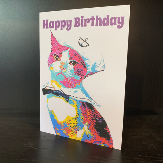 Sailor Cat Birthday Card: 13 x 18cm
