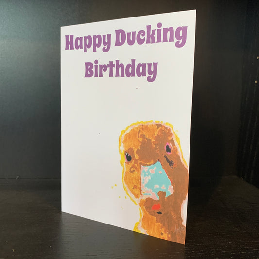 Inquisitive Duck Birthday Card: 13 x 18cm