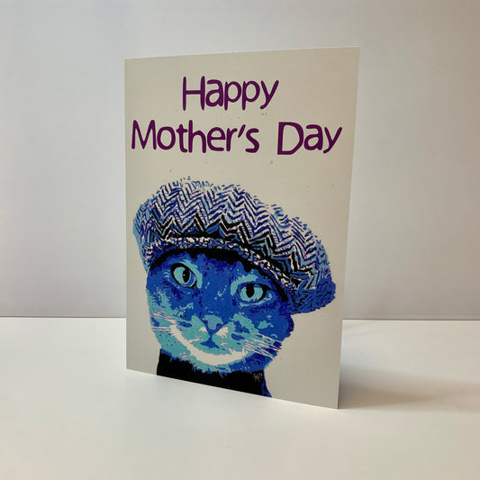 Mother's Day Cat In Hat: 13 x 18cm